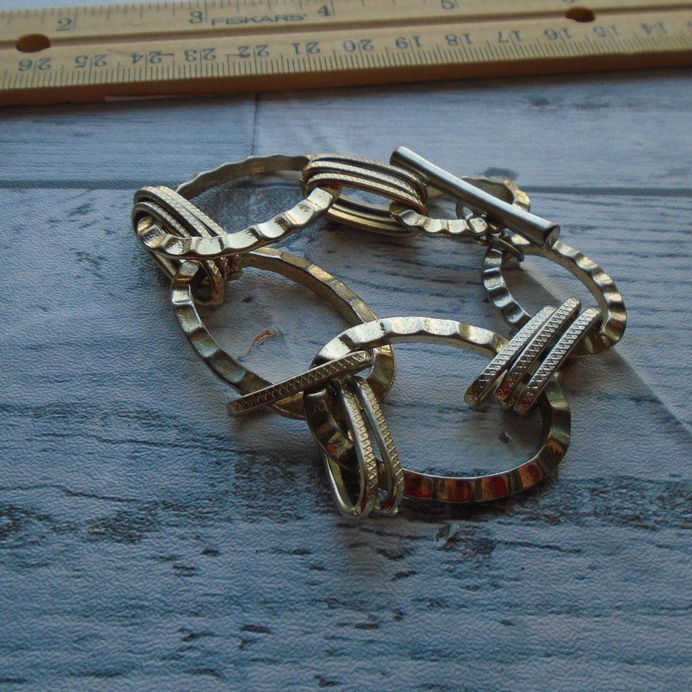 Mcm Two Tone Multi Textured Bracelet